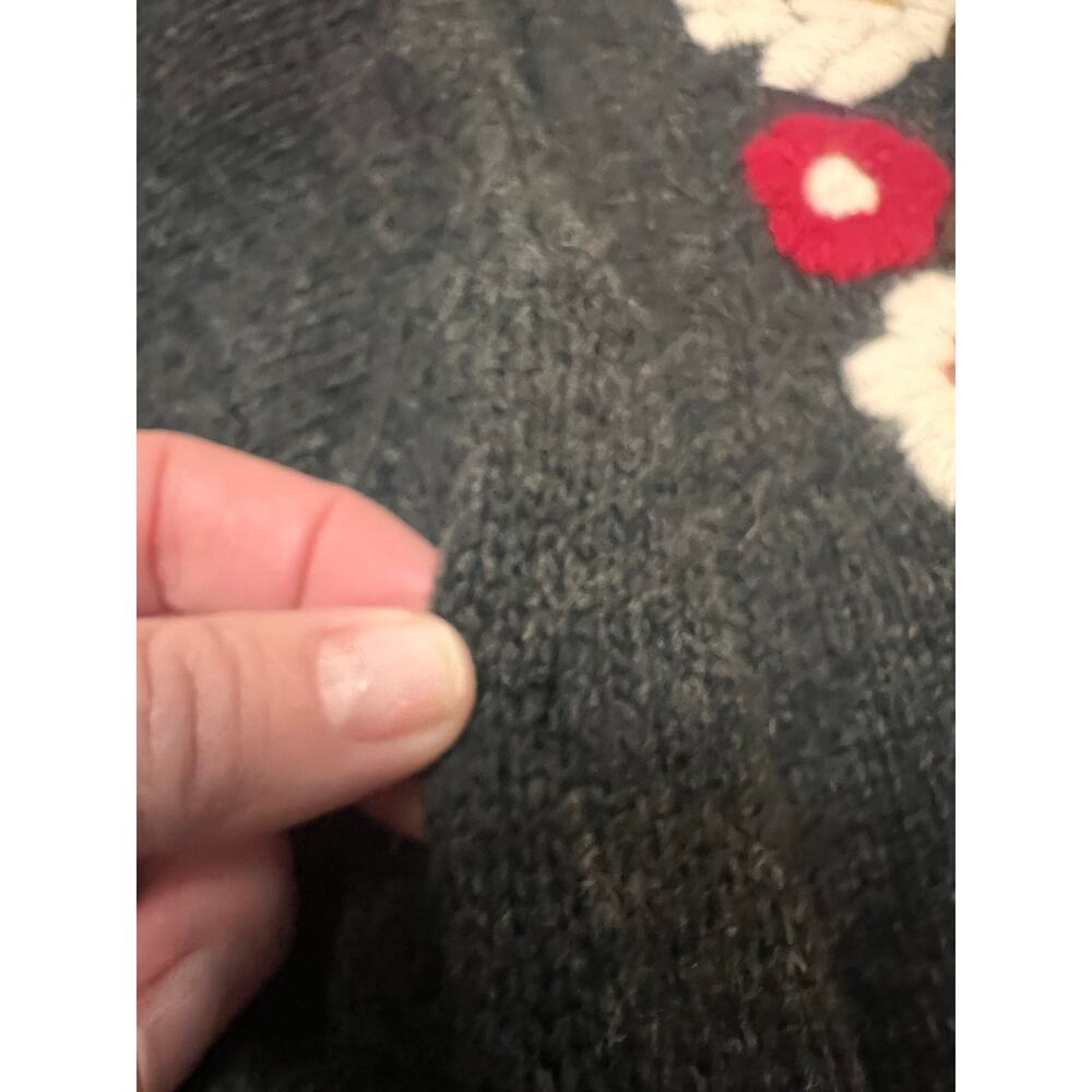 Barclay Vintage Lambswool Embroidered Med Cardigan Lagenlook Grandmacore Pocket - Picture 6 of 11